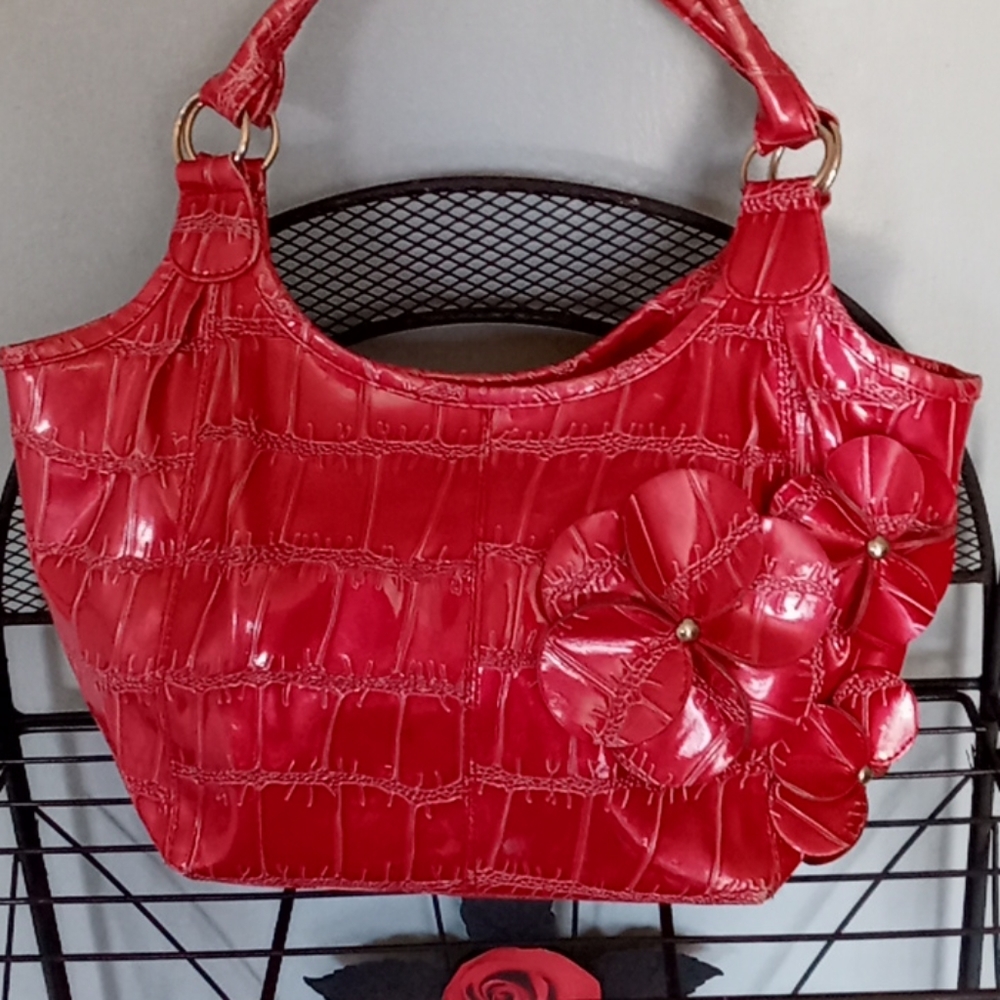 Red Vinyl Handbag